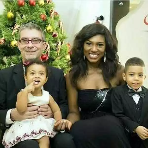 Nollywood Actress, Ufuoma McDermott With Her White Husband and Kids In New Year Photo